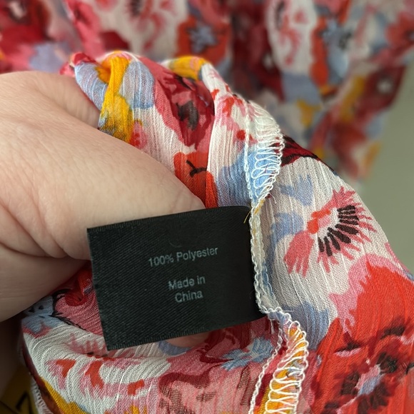 Women’s Plus Size Lane Bryant Pansy Semi Sheer Top, 14/16 1X Pink Orange - Picture 5 of 7